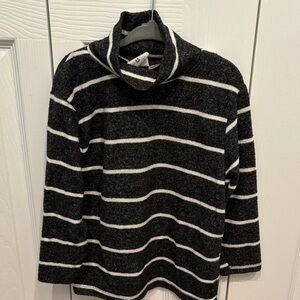 Zara Charcoal and Cream Striped Sweater